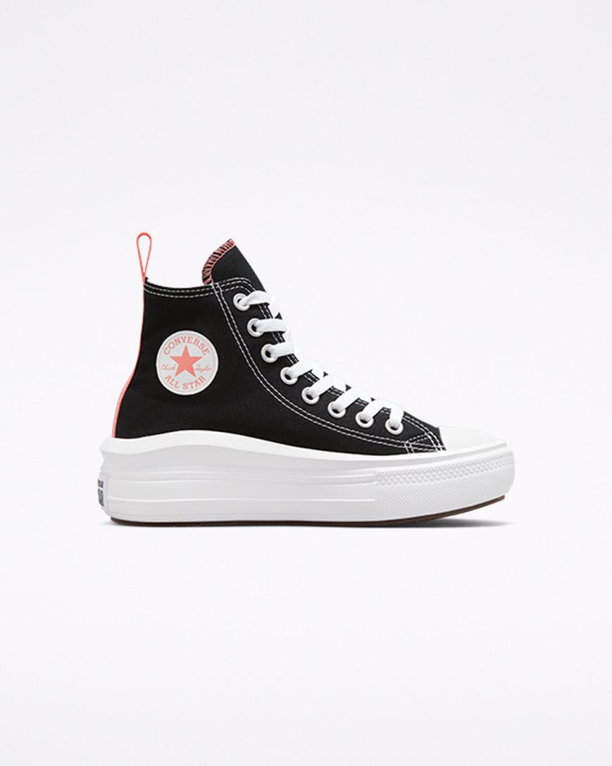 Pantofi Platforma Fete Converse Chuck Taylor All Star Move Inalti Negrii Roz Albi | RO USWCP146